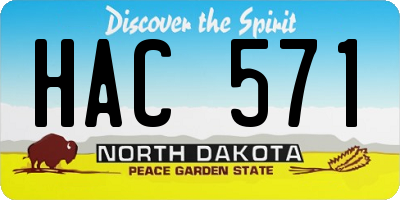 ND license plate HAC571