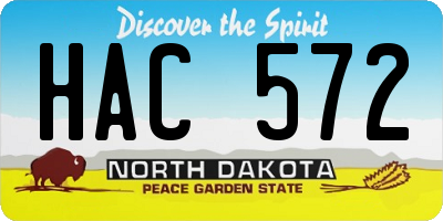 ND license plate HAC572