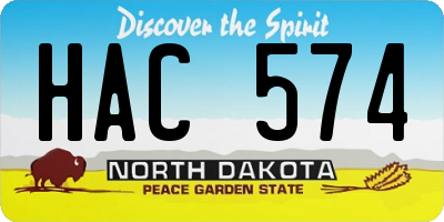 ND license plate HAC574