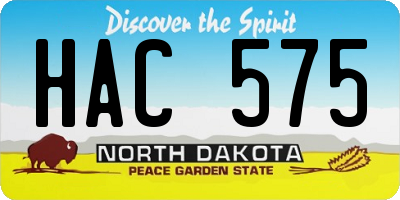 ND license plate HAC575