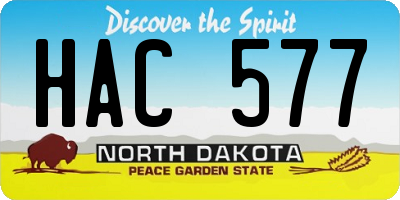 ND license plate HAC577