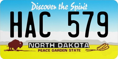 ND license plate HAC579