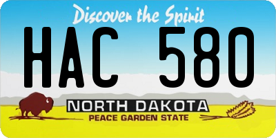 ND license plate HAC580