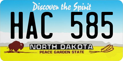 ND license plate HAC585