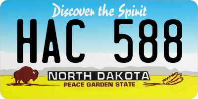 ND license plate HAC588