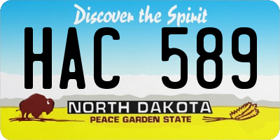 ND license plate HAC589