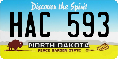 ND license plate HAC593