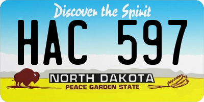 ND license plate HAC597