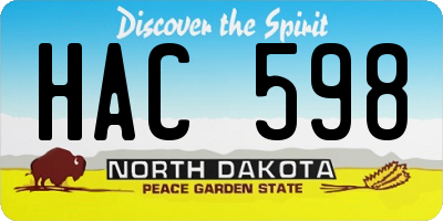 ND license plate HAC598