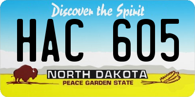 ND license plate HAC605