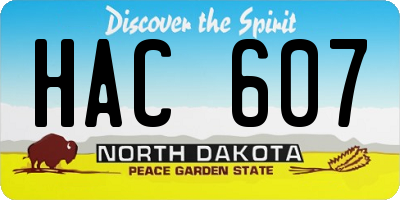 ND license plate HAC607