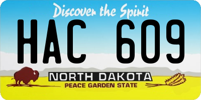 ND license plate HAC609