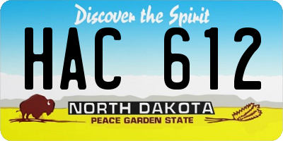 ND license plate HAC612