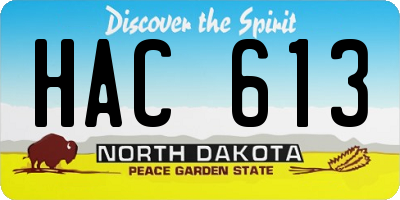 ND license plate HAC613