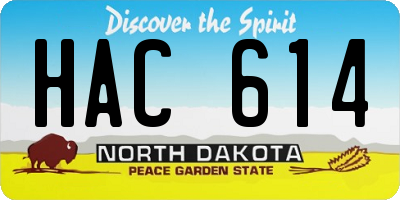 ND license plate HAC614