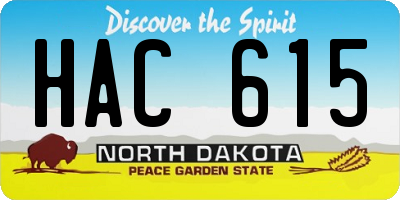 ND license plate HAC615