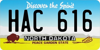 ND license plate HAC616