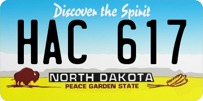 ND license plate HAC617