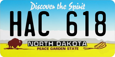 ND license plate HAC618