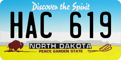 ND license plate HAC619