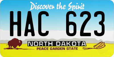 ND license plate HAC623