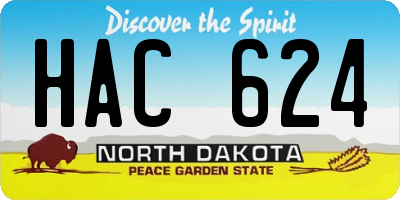 ND license plate HAC624