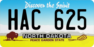 ND license plate HAC625