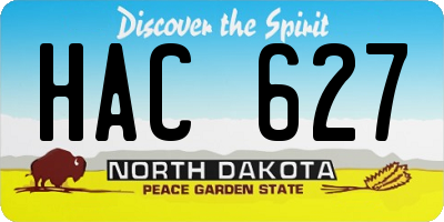 ND license plate HAC627