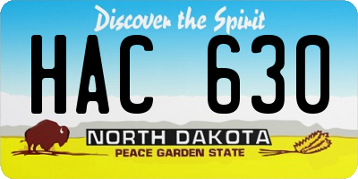 ND license plate HAC630