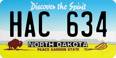ND license plate HAC634