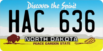 ND license plate HAC636