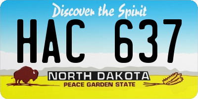 ND license plate HAC637