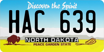 ND license plate HAC639