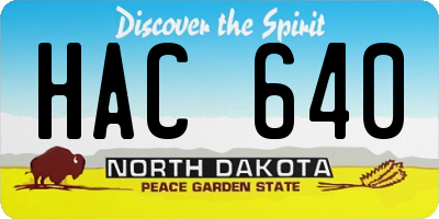 ND license plate HAC640