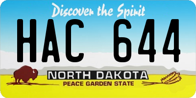 ND license plate HAC644