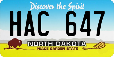 ND license plate HAC647