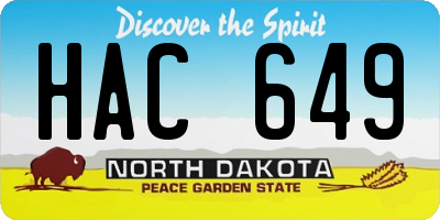 ND license plate HAC649