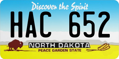 ND license plate HAC652