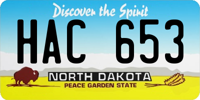 ND license plate HAC653