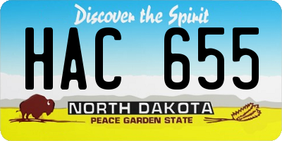 ND license plate HAC655