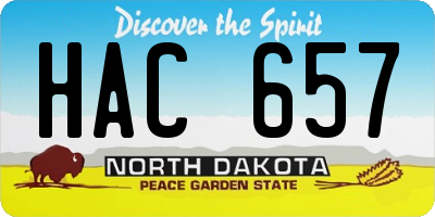 ND license plate HAC657