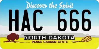 ND license plate HAC666