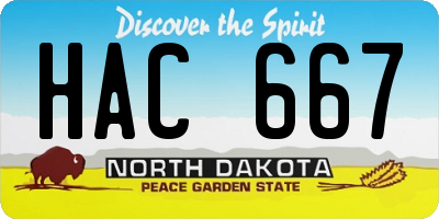 ND license plate HAC667