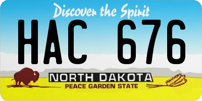 ND license plate HAC676