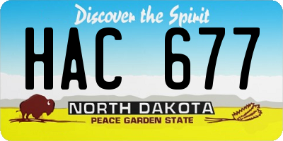 ND license plate HAC677