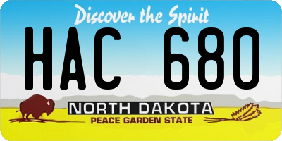 ND license plate HAC680