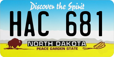 ND license plate HAC681