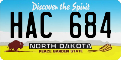 ND license plate HAC684
