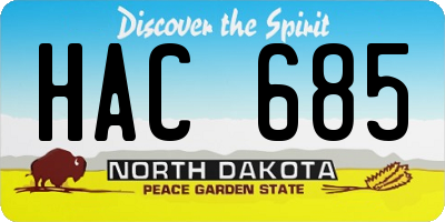 ND license plate HAC685