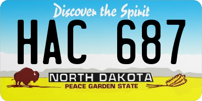 ND license plate HAC687